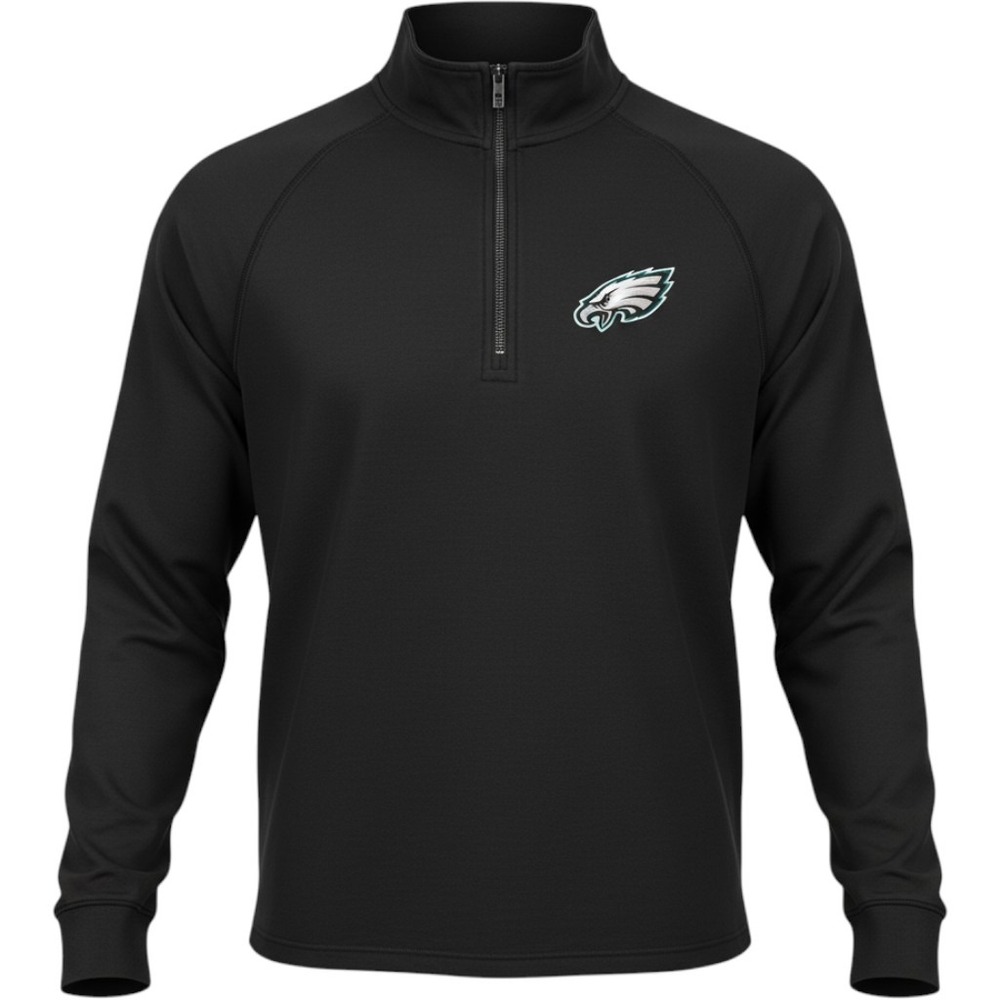 Philadelphia Eagles Tommy Bahama 1/4 Zip Pullover Mens Large Black NFL Logo